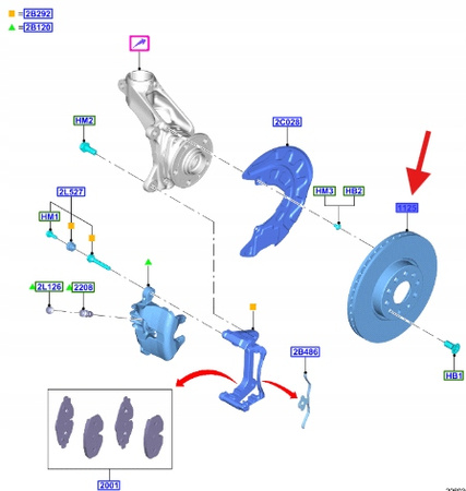 TARCZA HAMULCOWA PRZÓD FORD CONNECT 2022- 2630560 _ VWN3CA-1125-DA