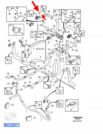 KRATKA NAWIEWU LEWY PRZÓD DESKI VOLVO XC90 2016- OEM/OE 32219345