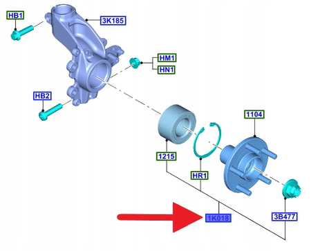 ŁOŻYSKO KOŁA PRZÓD FORD KUGA FOCUS C-MAX CONNECT 2472586 _ 8V4J-1K018-AC