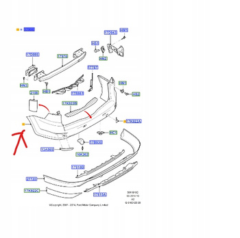 ZDERZAK TYLNY FORD MONDEO Mk4 KOMBI 2007-2010 1483939 _ 7S71-N17906-BAXWAA