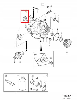 USZCZELNIACZ PRZEKŁĄDNI KĄTOWEJ VOLVO S70 I XC70 I