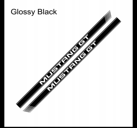 POTRÓJNE PASY BOCZNE FORD MUSTANG 18- GLOSS BLACK