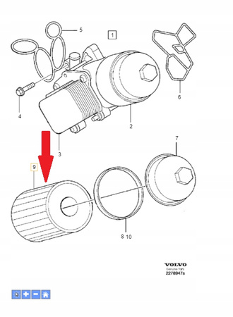 Filtr oleju Volvo D4 1.6 OE 30735878