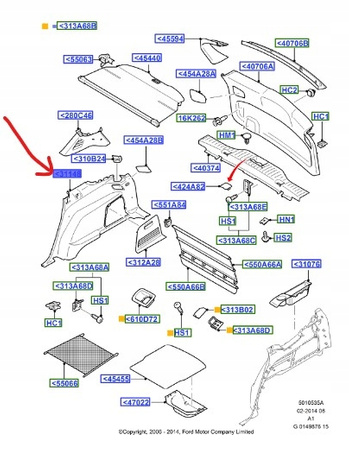 BOCZEK BAGAŻNIKA PRAWY FORD S-MAX Mk1 2006-2015_1812253_6M21-R31148-BT3ZHE