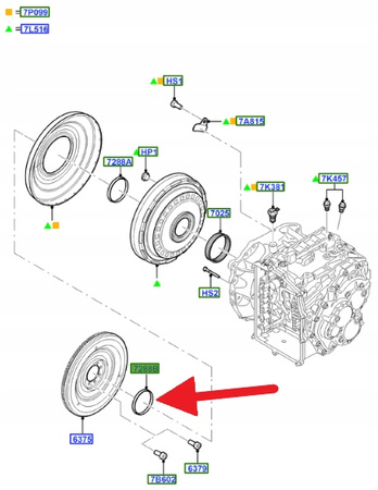 USZCZELKA O RING KOŁA ZAMACHOWEGO 2.0 EB FORD OE 2013969 _ BG9P-6422-BA