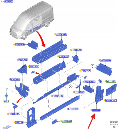 SŁUPEK B WEW. LEWY TRANSIT 2014- 2322082 _ KK31-V281A35-AA