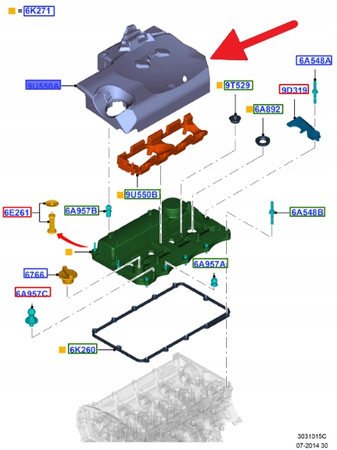 POKRYWA SILNIKA 2.2 TDCi TRANSIT 11- 14- CUSTOM 12- 1910636 _ CC1Q-9U550-LA