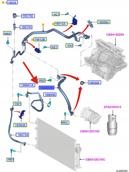PRZEWÓD KLIMATYZACJI 1.6L TDCI FOCUS MK3 2011 1703517 _ BV61-19N602-BA