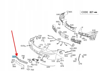 KRATKA ŚRODKOWA ATRAPA ZDERZAKA PRZÓD MERCEDES E klasa W211 OE A2118850122