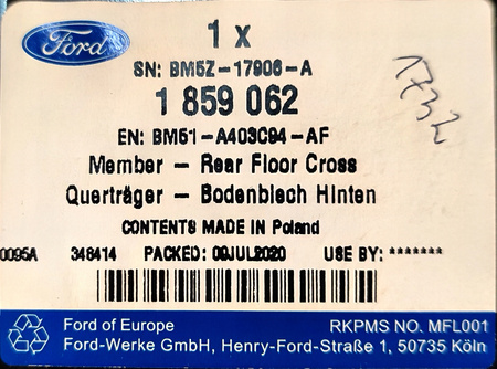 BELKA ZDERZAKA TYŁ FORD FOCUS Mk3 Sedan 2011- 14- 1859062 _ BM51-A403C94-AF