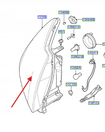 REFLEKTOR LEWA STR FORD FOCUS MK2 2007- 1754446 _ 8M51-13101-CF