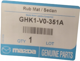 Dywaniki gumowe - Mazda 6 Sedan GL, GJ_GHK1V0351A