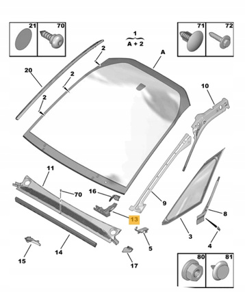 WYGŁUSZENIE PODSZYBIA LEWE CITROEN C4 PICASSO C4 SPACETOURER OE 9676168880