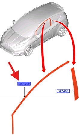 RAMKA ZEWNĘTRZNA DRZWI PRAWA FIESTA 2008- 2017 OE 1546825 _ 8A61-B20898-AC