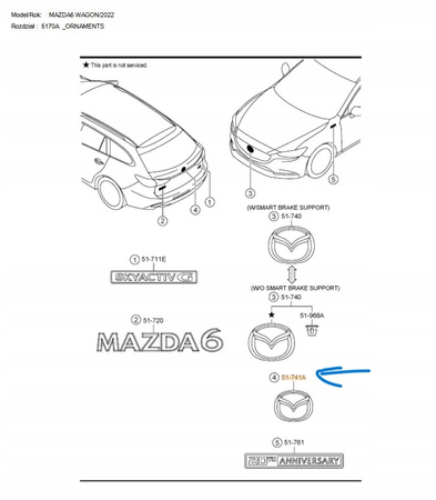Emblemat tył - Mazda 6 GL/GJ Combi_GHR151731