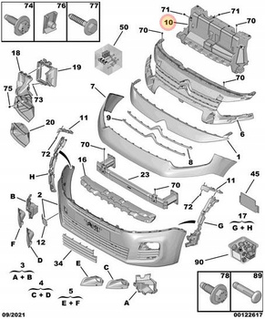 WZMOCNIENIE ZDERZAKA PRZÓD WSPORNIK CITROEN BERLINGO K9 OE 9847316280