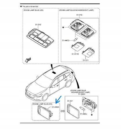 Lampa wewnętrzna bagażnika -Mazda CX-5 KF Mazda 6_GHP951440