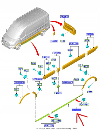 LISTWA PROGOWA PRAWA FORD TRANSIT MK7 MK8 2366712 _ BK31-V10258-CF5YZ9 