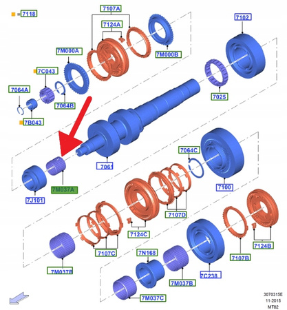ŁOŻYSKO IGIEŁKOWE 6 BIEG MT82 FORD MUSTANG 2015- OE 5101792 _ BR33-7M037-EA