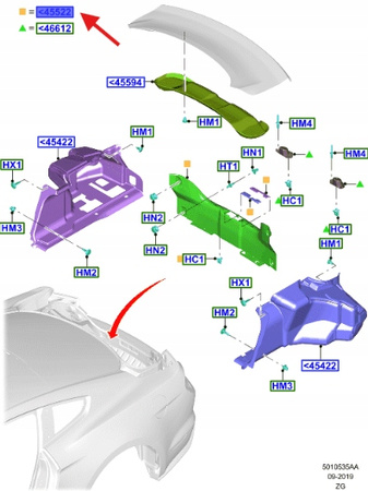 OSŁONA POKRYCIE PASA TYŁ FORD MUSTANG 2015- 2628537 _ FR3B-63424A82-AP3ZHE