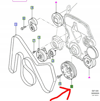 KOŁO PASOWE 2.4 DIESEL FORD TRANSIT 2000-2006 _1329202_4C1Q-6B319-BA
