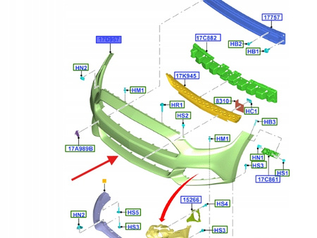 ZDERZAK PRZÓD FORD MUSTANG 2015- OE 2015171 _ FR3B-17C831-CAPRAA