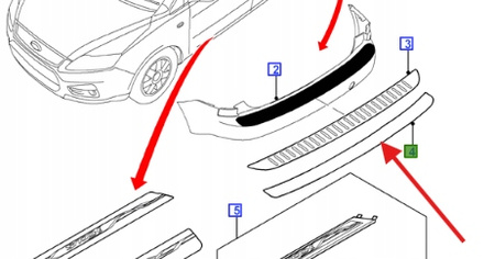 LISTWA OCHRONNA ZDERZAKA TYŁ FORD FOCUS 2011- 1709550 _ AMBM5J-17E960-CA
