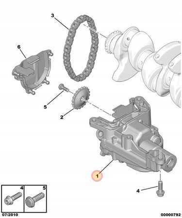 POMPA OLEJU CITROEN C3 PICASSO C4 PICASSO DS3 OE 1001H1