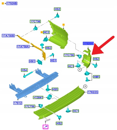 NAROŻNIK LEWY ZDERZAKA TYŁ FORD TRANSIT 2014- 1867578 _ BK31-17927-AG5CND