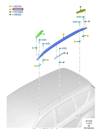 LISTWA /ZAŚLEPKA RELINGU PRAWA KUGA Mk2 2016- 2066198 _ GV44-S551A90-AA5YZ9