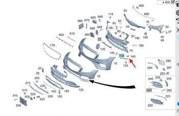 PRAWY ŚLIZG SZYNA ZDERZAKA PRZÓD MERCEDES E klasa W213 OE A2138850621