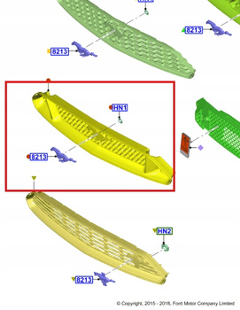 GRILL ATRAPA ZDERZAKA FORD MUSTANG MK6 2015- 1927990 _ GR3B-8200-AC5YZ9