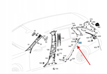 OSŁONA SŁUPKA PRAWY TYŁ MERCEDES W205 A205 690 37 05 9051