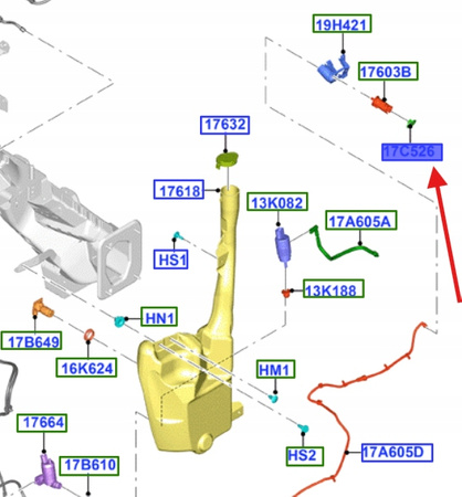 ZAŚLEPKA SPRYSKIWACZA KAMERY EDGE Mk2 2016- 5310976 _ FT4B-19J218-AA5FLA