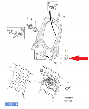 Pokrętło fotela Volvo OE 31315950