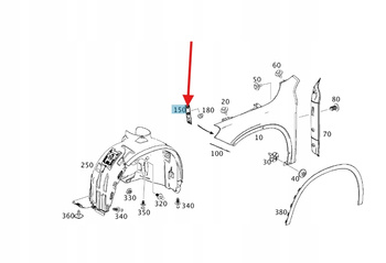 UCHWYT BŁOTNIKA PRAWY PRZÓD MERCEDES GLA W156 OE A1566280214