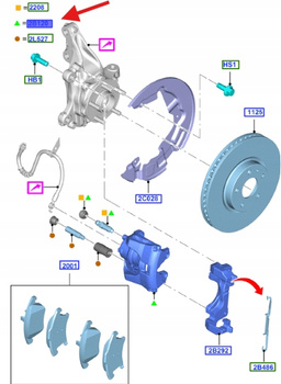 ZACISK HAM. PRZÓD LEWY MONDEO S-MAX GALAXY 2015- OE 5303800 _ DG9C-2B302-BA