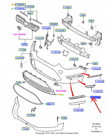 RAMKA LEWA ŚWIATŁA LED FORD S-MAX Mk1 2010-2015_1866205_AM21-17E811-ACXWAA