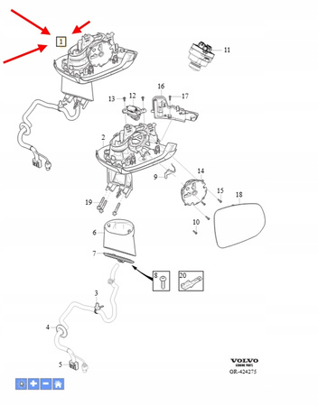 LUSTERKO WSTECZNE ZEWNĘTRZNE PRAWE VOLVO XC90 2016- OEM/OE 31385650