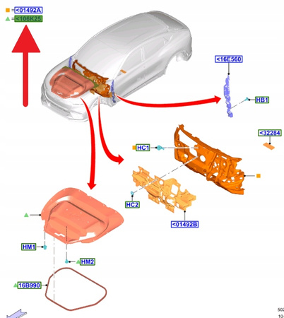 WYKŁADZINA BAGAŻNIKA PRZÓD FORD MACH-E 2020- OE 2566029 _ LJ8B-R16D672-BD