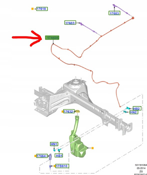 PRZEWÓD SPRYSKIWACZY FORD MUSTANG Mk6 2015- 17- 2240084 _ FR3B-17K605-AL