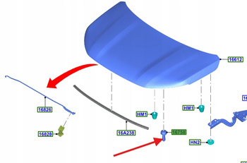 ODBÓJ MASKI FORD TRANSIT COURIER 2014- 2023- 1860373 _ ET76-16C618-BA