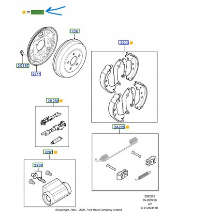 Szczęki hamulcowe - Ford Focus Mk1 Mk2_1569480_ME3M5J-2D240-AA