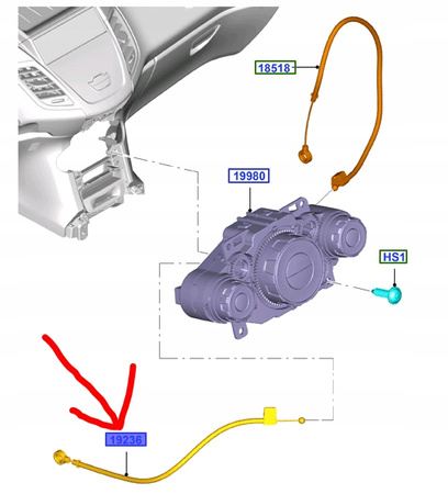 LINKA NAGRZEWNICY FORD FIESTA Mk7 2009- 2012- OE _ 1619933 _ 8A61-19236-BA