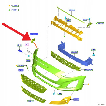 ŚLIZG ZDERZAKA LEWY PRZÓD FORD FOCUS 2018- OE 2335374 _ JX7B-17D959-A1E