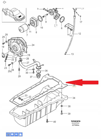 Volvo OE 8627931 uszczelka miski olejowej