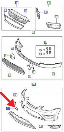 PRAWA ZAŚLEPKA SPRYSKIWACZA FORD FOCUS 2004- OE 1444571 _ 6M5Y-13L018-AA