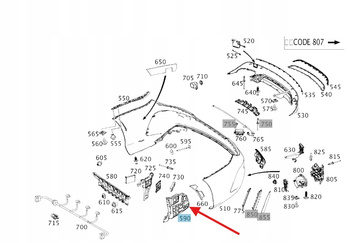 ŚLIZG MOCOWANIE ZDERZAKA LEWY TYŁ MERCEDES CLA W117 OE A1178850014