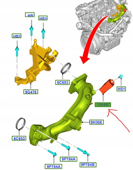 CZUJNIK TEMP POWIETRZA ZASYSANEGO FORD 2.0L Diesel _ 1867675 _ FM5Q-12B676-AA