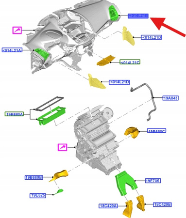 PRAWA KRATKA WENTYLACJI C-MAX KUGA 2015- OE 1898032 _ F1CB-R018B08-AB3JA6